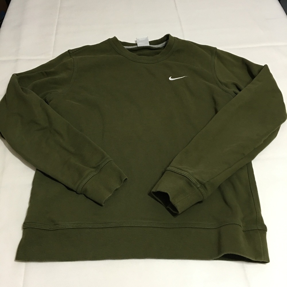 Nike Sportswear Club Fleece Mens Crewneck Sweatshirt Medium Olive Green